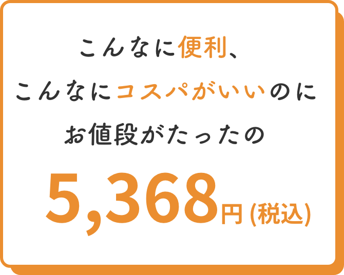 お値段がたったの5,368円